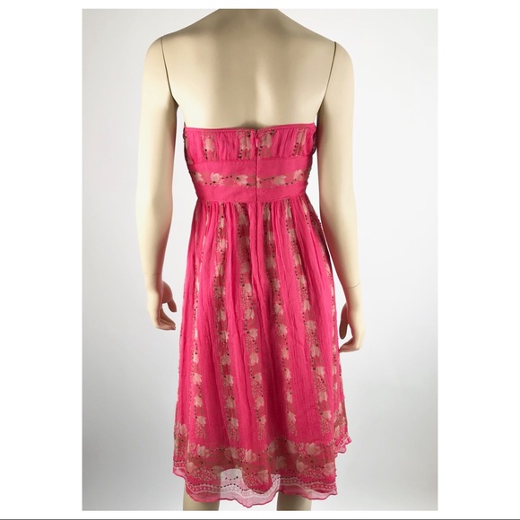 J. Crew Floral Beaded Strapless Banded Waist Dress - Picture 4 of 6